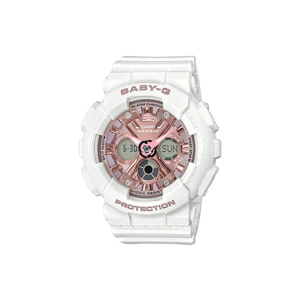 Casio Baby-G Women Analog Digital Watch BA-130-7A1 White Resin Strap Sport Watch