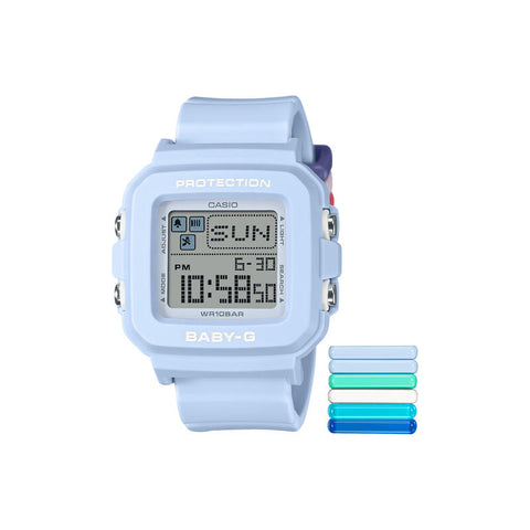 Casio Baby-G+ BGD-10L-2 Women Digital Watch Blue Resin Strap w. Band Loops