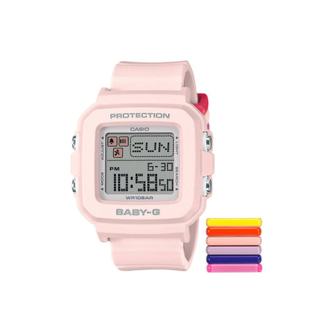 Casio Baby-G+ BGD-10L-4 Women Digital Watch Pink Resin Strap w. Band Loops