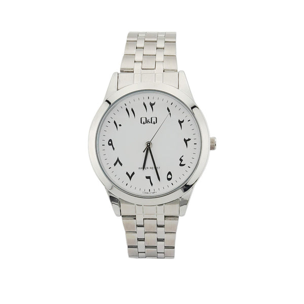 Q&Q Watch By Citizen C00A-014PY Men Analog Watch with Silver Stainless Steel Strap