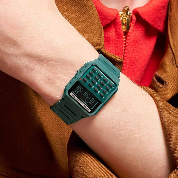 Casio Mini Pop Unisex Digital Calculator Watch CA-53WB-3B Green Resin Strap