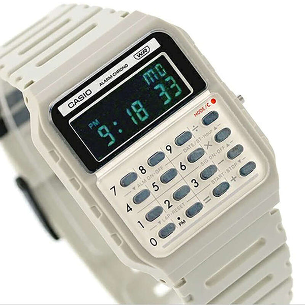 Casio Mini Pop Unisex Digital Calculator Watch CA-53WB-8B Beige Resin Strap