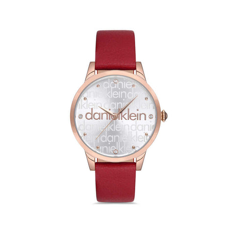 Daniel Klein Trendy Women's Analog Watch DK.1.12693-5 with Red Leather Strap | Watch for Women