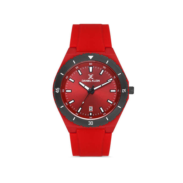 Daniel Klein DKLN Men's Analog Watch DK.1.12979-5 Red Silicone Strap Watch | Watch for Men