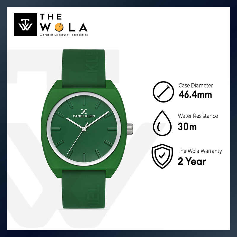 Daniel Klein DKLN Men's Analog Watch DK.1.13154-5 Green Silicone Strap Watch | Watch for Men