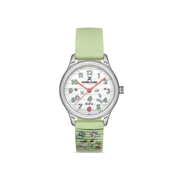 Daniel Klein Girls' Analog Watch DK.1.13181-6 Green Silicone Strap Watch | Watch for Kids