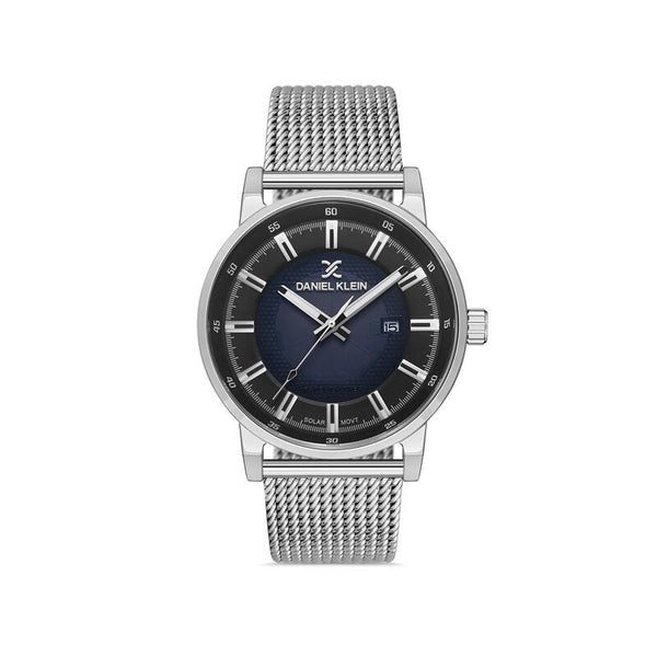 Daniel Klein Solar Men's Analog Watch DK.1.13199-2 Silver Mesh Strap Watch | Watch for Men