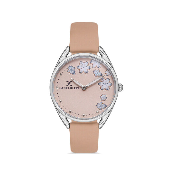 Daniel Klein Trendy Women's Analog Watch DK.1.13352-3 Pink Genuine Leather Strap Watch | Watch for Ladies