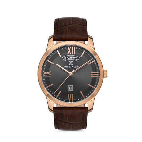 Daniel Klein Premium Men's Analog Watch DK.1.13369-4 Brown Genuine Leather Strap Watch | Watch for Men