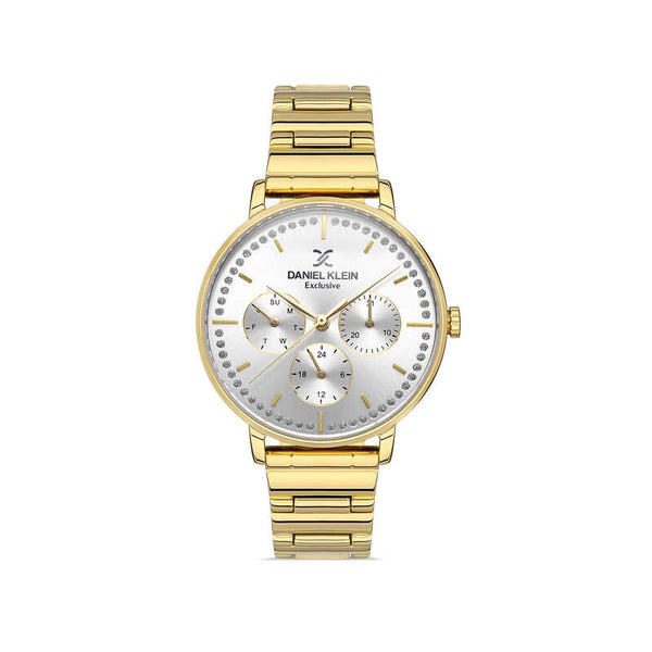 Daniel Klein Exclusive Women's Chronograph Watch DK.1.13415-3 Gold Stainless Steel Strap Ladies Watch | Watch for Women