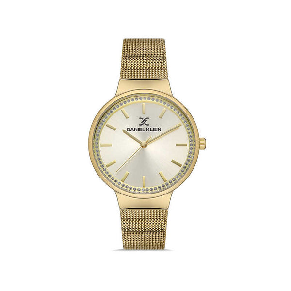 Daniel Klein Fiord Women's Analog Watch DK.1.13446-2 Gold Mesh Strap Ladies Watch | Watch for Women