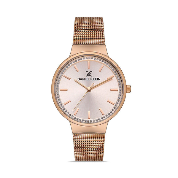 Daniel Klein Fiord Women's Analog Watch DK.1.13446-4 Rose Gold Mesh Strap Ladies Watch | Watch for Women