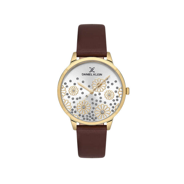 Daniel Klein Premium Women's Analog Watch DK.1.13459-3 with Brown Leather Strap | Watch for Women