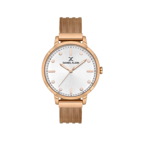 Daniel Klein Premium Women's Analog Watch DK.1.13504-4 with Rose Gold Mesh Strap | Watch for Women