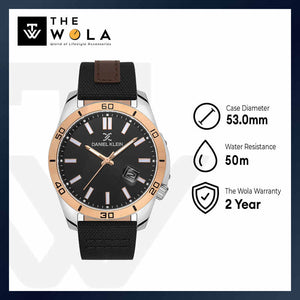 Daniel Klein Premium Men's Analog Watch DK.1.13515-5 Black with Leather Strap | Watch for Men