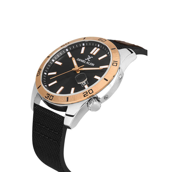 Daniel Klein Premium Men's Analog Watch DK.1.13515-5 Black with Leather Strap | Watch for Men