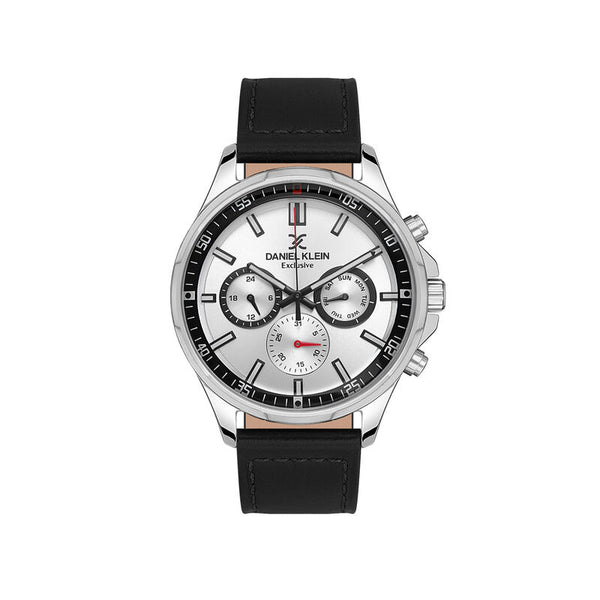 Daniel Klein Exclusive Men's Chronograph Watch DK.1.13544-1 Black with Leather Strap | Watch for Men