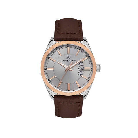 Daniel Klein Premium Men's Analog Watch DK.1.13555-3 Brown with Leather Strap | Watch for Men