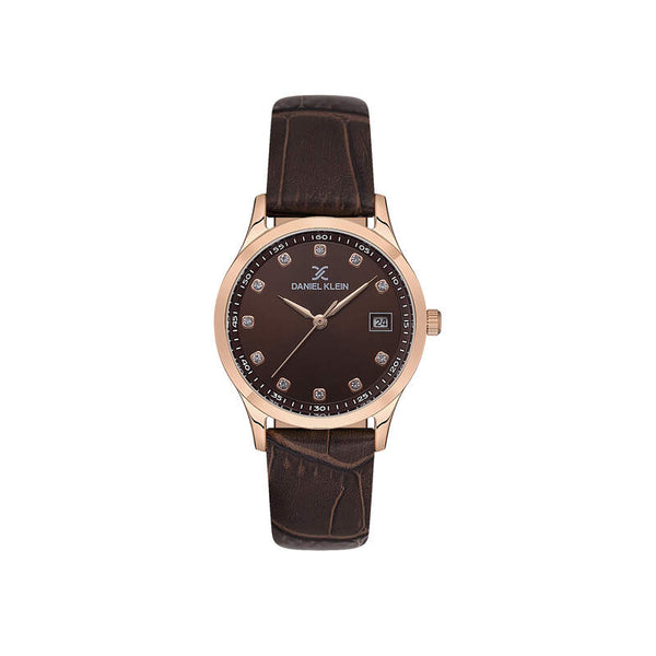 Daniel Klein Premium Women Analog Watch DK.1.13595-4 Brown Leather Strap