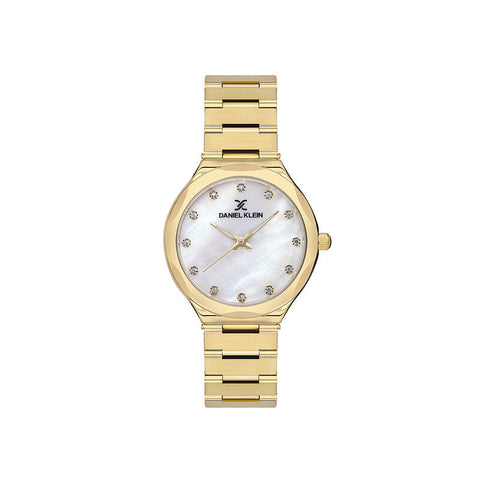 Daniel Klein Premium Women Analog Watch DK.1.13596-2 Gold Stainless Steel Strap