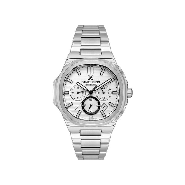 Daniel Klein Exclusive Men Chronograph Watch DK.1.13614-1 Silver Stainless Steel Strap