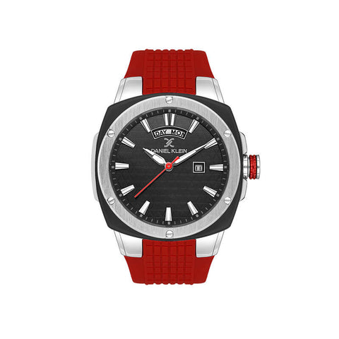 Daniel Klein Premium Men's Analog Watch Red Silicone Strap DK.1.13650-2