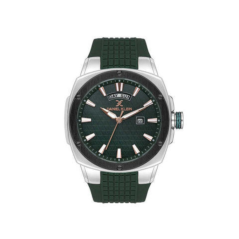 Daniel Klein Premium Men's Analog Watch Green Silicone Strap DK.1.13650-3