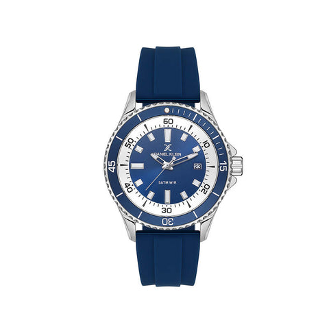 Daniel Klein Premium Men's Analog Watch Blue Silicone Strap DK.1.13683-2