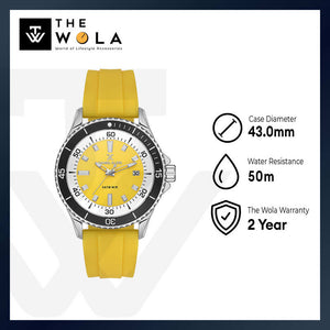 Daniel Klein Premium Men's Analog Watch Yellow Silicone Strap DK.1.13683-3