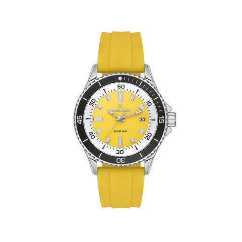 Daniel Klein Premium Men's Analog Watch Yellow Silicone Strap DK.1.13683-3