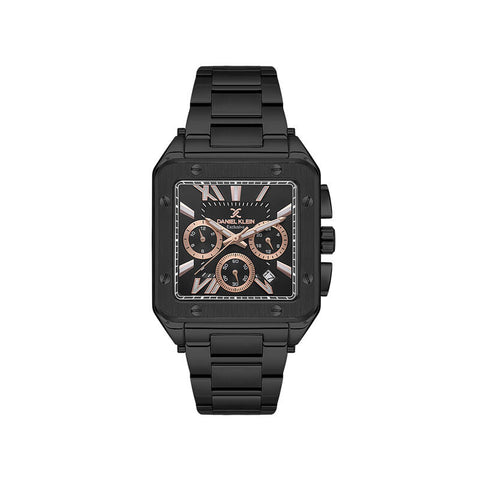 Daniel Klein Exclusive Men's Chronograph Watch Black Stainless Steel Strap DK.1.13687-5