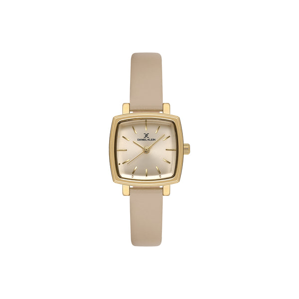 Daniel Klein Premium Women Analog Watch DK.1.13727-4 Beige Genuine Leather Strap