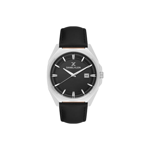 Daniel Klein Premium Men Analog Watch DK.1.13752-2 Black Genuine Leather Strap