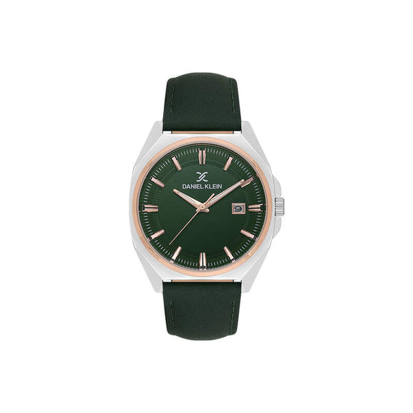 Daniel Klein Premium Men Analog Watch DK.1.13752-4 Dark Green Genuine Leather Strap