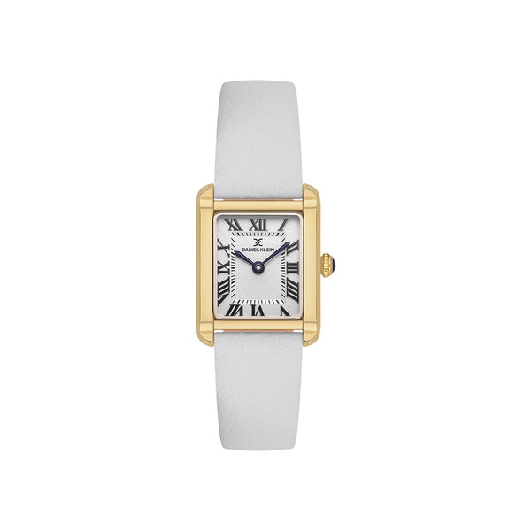 Daniel Klein Premium Women Analog Watch DK.1.13787-4 White Genuine Leather Strap