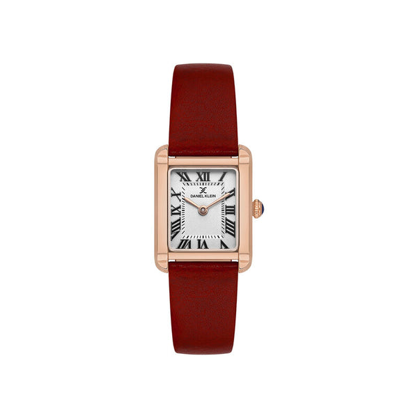 Daniel Klein Premium Women Analog Watch DK.1.13787-6 Red Genuine Leather Strap