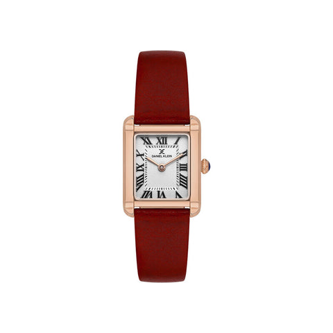 Daniel Klein Premium Women Analog Watch DK.1.13787-6 Red Genuine Leather Strap