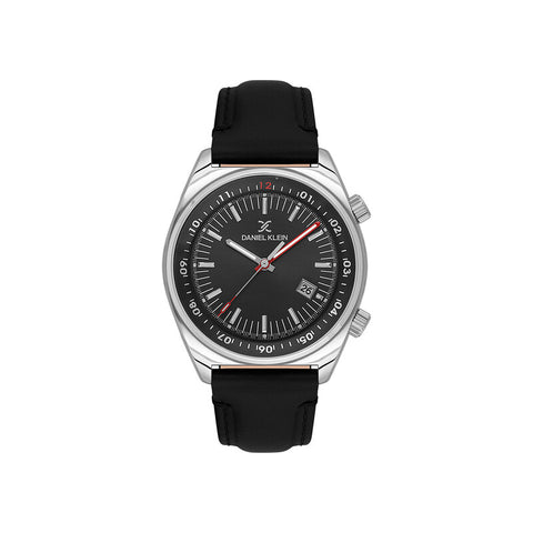 Daniel Klein Premium Men Analog Watch DK.1.13814-1 Black Genuine Leather Strap