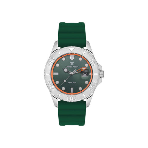 Daniel Klein Exclusive Men Analog Watch DK.1.13816-3 D.Green Silicone Strap