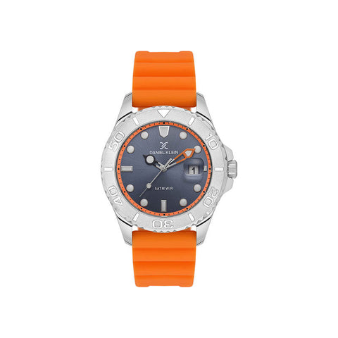 Daniel Klein Exclusive Men Analog Watch DK.1.13816-5 Orange Silicone Strap