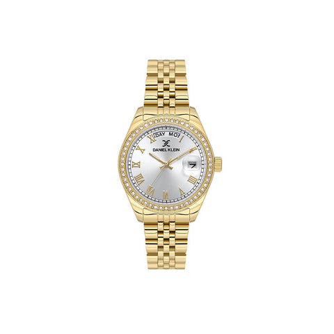 Daniel Klein Premium Women Analog Watch DK.1.13867-3 Gold Stainless Steel Strap