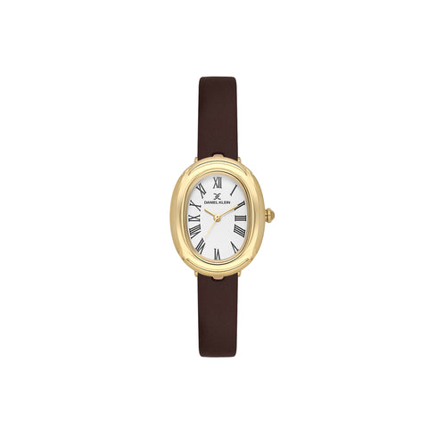 Daniel Klein Premium Women Analog Watch DK.1.13872-3 Brown Genuine Leather Strap