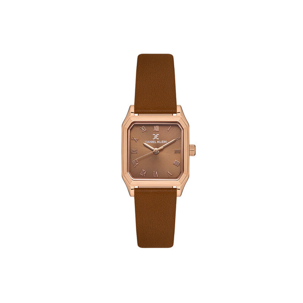 Daniel Klein Premium Women Analog Watch DK.1.13878-6 Brown Genuine Leather Strap