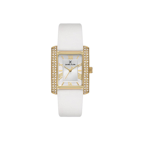 Daniel Klein Premium Women Analog Watch DK.1.13896-3 White Genuine Leather Strap