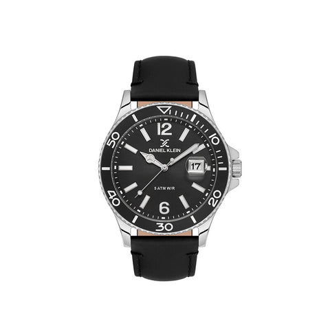 Daniel Klein Premium Men Analog Watch DK.1.13905-1 Black Genuine Leather Strap