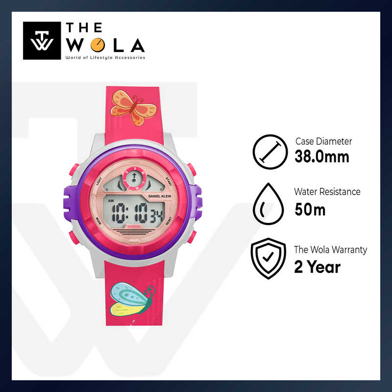 Daniel Klein Kids Digital Watch DK.2266-3 Pink TPU Strap