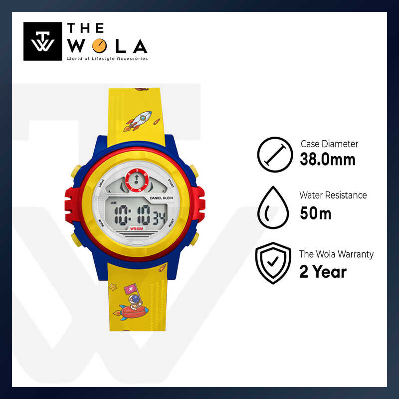 Daniel Klein Kids Digital Watch DK.2266-4 Yellow TPU Strap