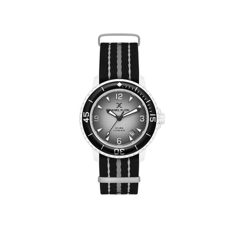 Daniel Klein Bioceramic Men Analog Watch DK.4.19730-4 Black Grey Nylon Strap