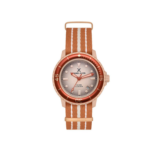 Daniel Klein Bioceramic Men Analog Watch DK.4.19730-5 Orange Nylon Strap