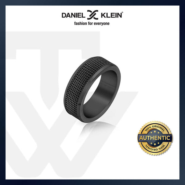 Daniel Klein Entwine Men's Black Stainless Steel Ring DKJ.2.2002-L-2